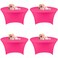 Fivenl 4 Pack 5FT Round Spandex Tablecloth 60 Inch Stretchable Table Cover Washable and Wrinkle Resistant Fuchsia