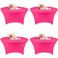 Fivenl 4 Pack 5FT Round Spandex Tablecloth 60 Inch Stretchable Table Cover Washable and Wrinkle Resistant Fuchsia