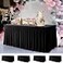 Your Magic Moment Black Tablecloth 4 PC Set 6 FT Rectangle Table Cover Set for 6 Foot Tables Black Spandex Table Skirts Party Anniversary Catering