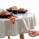XFasten Round Plastic Table Cloth Cover 90 Inches 03mm Thick Waterproof Clear Plastic Tablecloth Protector NonYellowing Plastic Table Cloths for Round Tables and Dining Room