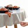 XFasten Round Plastic Table Cloth Cover 90 Inches 03mm Thick Waterproof Clear Plastic Tablecloth Protector NonYellowing Plastic Table Cloths for Round Tables and Dining Room
