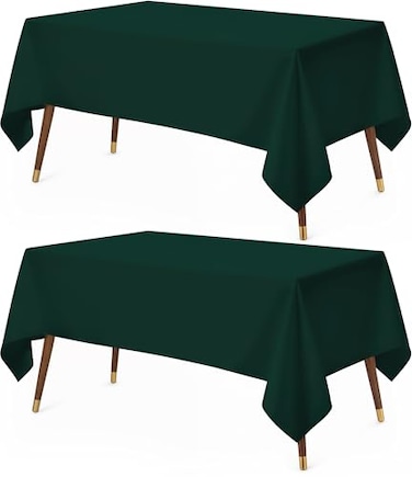 Utopia Kitchen Rectangle Table Cloth 2 Pack60x84 Inches Hunter Green Tablecloth Machine Washable Polyester Table Cover for Dining Buffet Parties Picnics Events Weddings and Restaurants