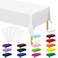 QZYL 4 Packs White Plastic Tablecloth Sturdy Disposable Table Cloth 54 X 108 Inches Paper Table Cloths for Parties Disposable Effortless Cleanup for Picnic Table Cloths Parties Birthday and Any Occasi