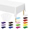 QZYL 4 Packs White Plastic Tablecloth Sturdy Disposable Table Cloth 54 X 108 Inches Paper Table Cloths for Parties Disposable Effortless Cleanup for Picnic Table Cloths Parties Birthday and Any Occasi