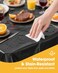 Niuara Black Plastic Table Cloth 4 Pack 54 108 Rectangle Disposable Tablecloths for 6FT Tables Table Cover for Party Holiday Gathering Use