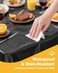 Niuara Black Plastic Table Cloth 4 Pack 54 108 Rectangle Disposable Tablecloths for 6FT Tables Table Cover for Party Holiday Gathering Use