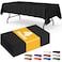 Niuara Black Plastic Table Cloth 4 Pack 54 108 Rectangle Disposable Tablecloths for 6FT Tables Table Cover for Party Holiday Gathering Use