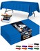 Niuara Blue Plastic Table Cloth 4 Pack 54 108 Rectangle Disposable Tablecloths for 6FT Tables Table Cover for Party Holiday Gathering Use