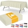 Niuara Ivory Plastic Table Cloth 4 Pack 54 108 Rectangle Disposable Tablecloths for 6FT Tables Table Cover for Party Holiday Gathering Use