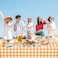 WNINK 4 Pack Orange and White Checkered Rectangular Plastic Tablecloths Orange Gingham Waterproof Disposable Table Covers 54 x 108 for Birthday Wedding Outdoor Picnic Camping Parties