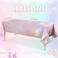 Pascliyna 3 Pack Iridescent Light Pink Tablecloth for Parties Pastel Pink Holographic Plastic Table Cover Disposable Laser Baby Pink Table Cloth for Birthday Wedding Baby Shower Party Decorations 54x1