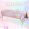 Pascliyna 3 Pack Iridescent Light Pink Tablecloth for Parties Pastel Pink Holographic Plastic Table Cover Disposable Laser Baby Pink Table Cloth for Birthday Wedding Baby Shower Party Decorations 54x1