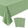 NatNarr 3 Pack Plastic Sage Green Tablecloth 54 X 108Inch Scalloped Table Cover Disposable Sage Green Tables Cloth for Rectangle Tables Waterproof Table Cover for Baby Shower Bridal Tea Party Wedding