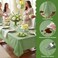 NatNarr 3 Pack Plastic Sage Green Tablecloth 54 X 108Inch Scalloped Table Cover Disposable Sage Green Tables Cloth for Rectangle Tables Waterproof Table Cover for Baby Shower Bridal Tea Party Wedding