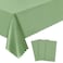 NatNarr 3 Pack Plastic Sage Green Tablecloth 54 X 108Inch Scalloped Table Cover Disposable Sage Green Tables Cloth for Rectangle Tables Waterproof Table Cover for Baby Shower Bridal Tea Party Wedding