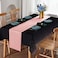 MASHAN 8Pack Disposable Plastic Tablecloths and Satin Table Runner Set Black and Rose Gold Dot Tablecloth Gold Satin Table Runner for Wedding Birthday Baby Shower Anniversary Christmas New Year Party
