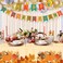 Alitake 3Pack Thanksgiving Tablecloth Fall Tablecloths Thanksgiving Tablecloth Disposable Plastic Thanksgiving Table Cloth Pumpkin Leaves Print Table Covers for Thanksgiving Yellow