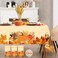 Alitake 3Pack Thanksgiving Tablecloth Fall Tablecloths Thanksgiving Tablecloth Disposable Plastic Thanksgiving Table Cloth Pumpkin Leaves Print Table Covers for Thanksgiving Yellow