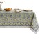 ATOSII Amara Green 100 Cotton Rectangle Fall Tablecloth Handblock Floral Print Linen Table Cloth for Kitchen Dining I Parties Weddings Outdoors Easter I Home Decor 60 X 90 Inches I 6 Seater