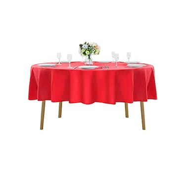 Cupuamon 70 inch Round Tablecloth Washable Polyester Table Cloth Decorative Table Cover for Wedding Party Dining Banquet70 inchRed