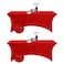 eccwai 2Pack Spandex Waterproof Table Covers 6ftSpandex 6ft Waterproof Table Cover for PartyWedding Banquet and EventsRed