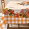 Hexagram Fall Tablecloth 60 x 84 Inches Plaid Fall Table Cloth Rectangle Orange Tablecloth Autumn Pumpkin Decor for Home Kitchen Dining