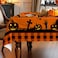 Hexagram Halloween Tablecloth Rectangle 60 x 84 inches Ghost Pumpkin Plaid Table Cloth Halloween Decor Black Castle Tablecloth Washable Orange Table Cloth for Party Picnic Dinner Decor