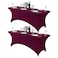 Hezuzo 2Pack Spandex Table Cover for 6Ft or 4fT or 8ft Table Universal Fitted Stretch Tablecloth for Party Banquet Wedding and EventsBurgundy