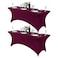 Hezuzo 2Pack Spandex Table Cover for 6Ft or 4fT or 8ft Table Universal Fitted Stretch Tablecloth for Party Banquet Wedding and EventsBurgundy