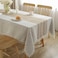 JIALE Tablecloths for Rectangle Tables Cotton Linen Table Cloth Waterproof Tablecloth Wrinkle Free Farmhouse Dining Tables Cover Soft Fabric Table Cloths with Tassels Brown 55 X 102 810 Seats
