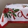 Kadut Christmas Ribbon Tablecloth 60 x 102 Inch for 6 Foot Rectangle Tables Heavy Duty Fabric Stain Proof Xmas Ribbon Table Cloth for Harvest Holiday and Fall Christmas Dinner