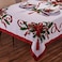 Kadut Christmas Ribbon Tablecloth 60 x 102 Inch for 6 Foot Rectangle Tables Heavy Duty Fabric Stain Proof Xmas Ribbon Table Cloth for Harvest Holiday and Fall Christmas Dinner