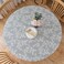 LIBERECOO Round Fitted Tablecloth with Elastic Flannel Backed Vinyl Tablecloths for 40 44 Tables Waterproof Wipeable Reusable Plastic Table Cloth for Indoor Outdoor Urban Fog