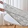 LIBERECOO Round Fitted Tablecloth with Elastic Flannel Backed Vinyl Tablecloths for 40 44 Tables Waterproof Wipeable Reusable Plastic Table Cloth for Indoor Outdoor Urban Fog