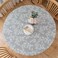 LIBERECOO Round Fitted Tablecloth with Elastic Flannel Backed Vinyl Tablecloths for 40 44 Tables Waterproof Wipeable Reusable Plastic Table Cloth for Indoor Outdoor Urban Fog