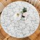 LIBERECOO Round Vinyl Fitted Tablecloth with Flannel Backing Elastic Edge Table Cover Waterproof StainResistant Wipeable Tablcloths Fits 5765 Round Tables
