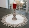 Linens, Art Linens Art and Things Lace Doily Neutral Earth Tones White Jacquard Table Topper Scarf Placemat Round 23 Inch Round