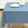 Lintex Cafe Hotel Linen Look Vinyl Flannel Backed Tablecloth Heavyweight 4 Gauge 52 x 70 Inch Rectangle Chambray Blue Indoor Outdoor Waterproof Wipe Clean Table Cover