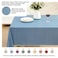 Lintex Cafe Hotel Linen Look Vinyl Flannel Backed Tablecloth Heavyweight 4 Gauge 52 x 70 Inch Rectangle Chambray Blue Indoor Outdoor Waterproof Wipe Clean Table Cover