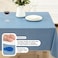 Lintex Cafe Hotel Linen Look Vinyl Flannel Backed Tablecloth Heavyweight 4 Gauge 52 x 70 Inch Rectangle Chambray Blue Indoor Outdoor Waterproof Wipe Clean Table Cover