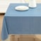 Lintex Cafe Hotel Linen Look Vinyl Flannel Backed Tablecloth Heavyweight 4 Gauge 52 x 70 Inch Rectangle Chambray Blue Indoor Outdoor Waterproof Wipe Clean Table Cover