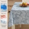 Lintex Home Bargains Plus 60 x 104 Inch Rectangle Vinyl Tablecloth with Flannel Backing Traditional Grapevine Print Waterproof Indoor Outdoor Dining Room Party and Banquet Table Cover Blue
