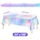 MADLYN RHUE 4 Pack Iridescence Plastic Tablecloths Shiny Disposable Laser Table Covers 54 x 108 Sequin Holographic Foil Tablecloths for Birthday Wedding Party Picnic Buffet Holiday Decorations