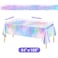 MADLYN RHUE 4 Pack Iridescence Plastic Tablecloths Shiny Disposable Laser Table Covers 54 x 108 Sequin Holographic Foil Tablecloths for Birthday Wedding Party Picnic Buffet Holiday Decorations