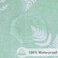 misaya Round Fitted Tablecloth with Elastic Edge Waterproof Oil Proof Plastic Table Cover Vinyl Flannel Backed Tablecloth Fits 3644 Round Tables for Dinner Outdoor Picnic Light Green Leaves
