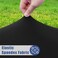 Moosfor Round Spandex Tablecloth Elastic Fitted Waterproof Tablecloths for 4556 Tables Stretch Washable Picnic Table Cover for Camping Dining Indoor and Outdoor Black