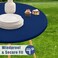 Moosfor Round Spandex Tablecloth Elastic Fitted Waterproof Tablecloths for 4556 Tables Stretch Washable Picnic Table Cover for Camping Dining Indoor and Outdoor Navy
