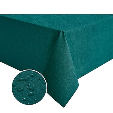 NLMUVW Teal Vinyl Tablecloth for Rectangle Heavy Duty PVC Table Cloth Wipe Clean Waterproof Table Cover for Kitchen Dining Picnic 54 x 78 Inch