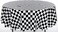 Oojami Pack of 4 Black White Checkered Flag Table Cover Party Favor Checkered Tablecloth Disposable Checkered Racing Table Cover 78 Round