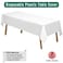 PARTY ULYJA White Plastic Tablecloths 2 Pack Disposable Table Covers 54 x 108 Inch Bridal Shower PEVA Vinyl Table Cloths for Picnic Birthday Wedding Banquet Parties 8 ft Rectangle Table Use